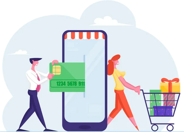 Online shopping and payment  Illustration