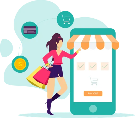 Online shopping and payment  Illustration