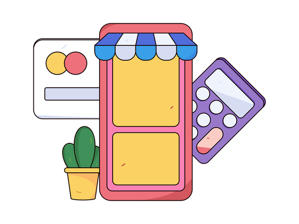 Online shopping and payment  Illustration