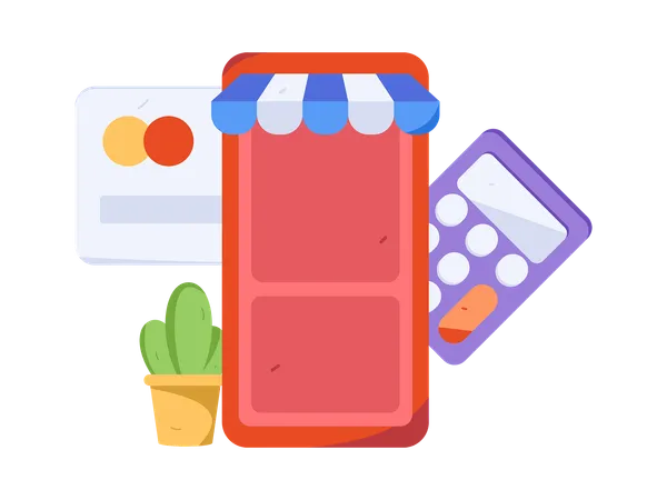 Online shopping and payment  Illustration