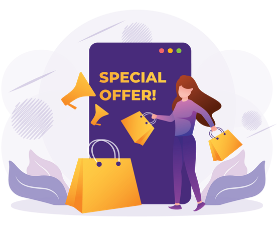 Online-Shopping-Angebot  Illustration