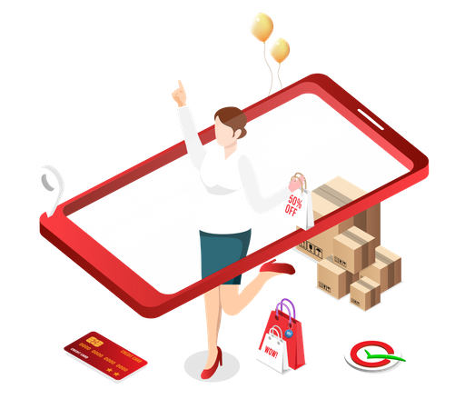 Online-Shopping-Anwendung  Illustration