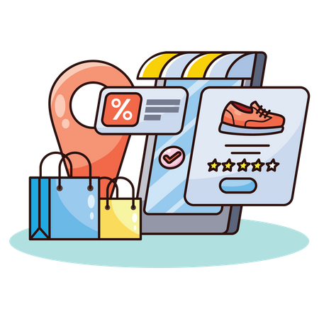 Online-Shopping-Anwendung  Illustration