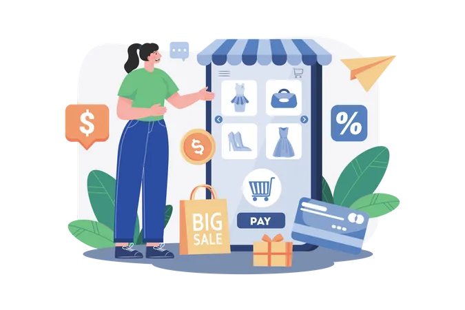 Online-Shopping-Anwendung  Illustration