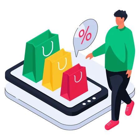 Online shopping app  Illustration