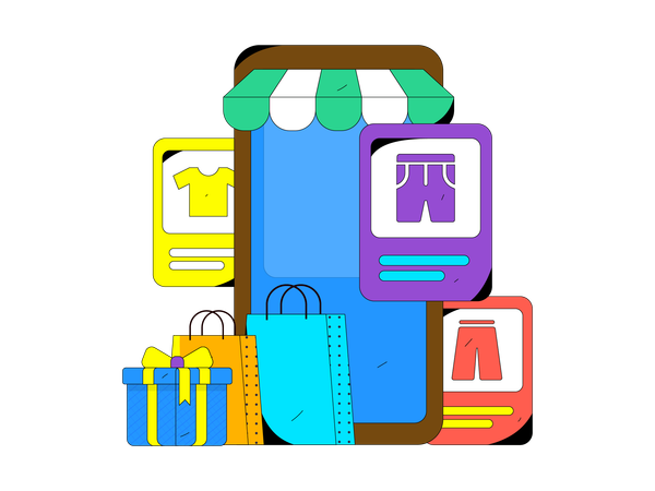Online shopping app  Illustration