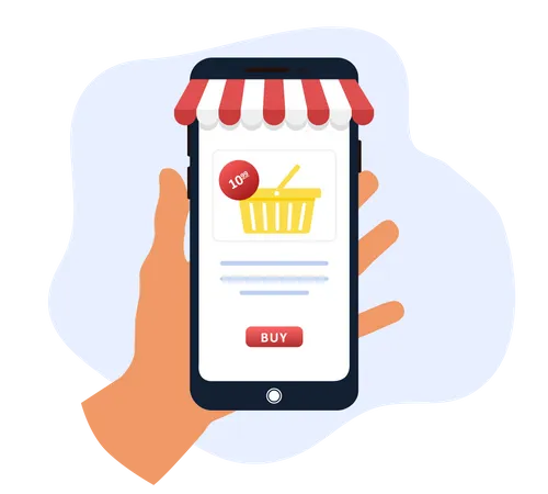 Online shopping app Illustration