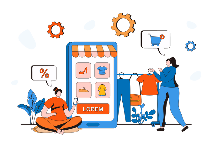 Online Shopping app Illustration