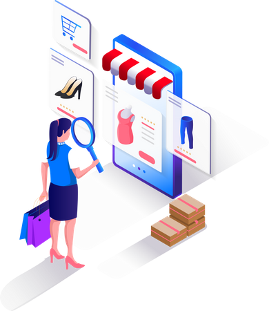 Online Shopping App  Illustration