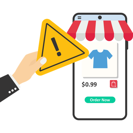 Online shopping app error  Illustration