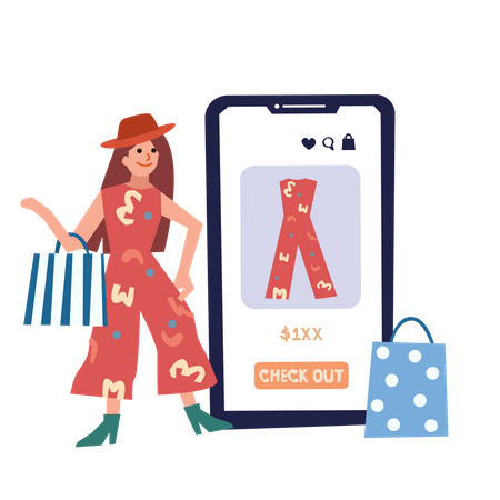 Online shopping app  Illustration