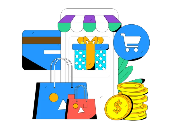 Online shopping app  Illustration