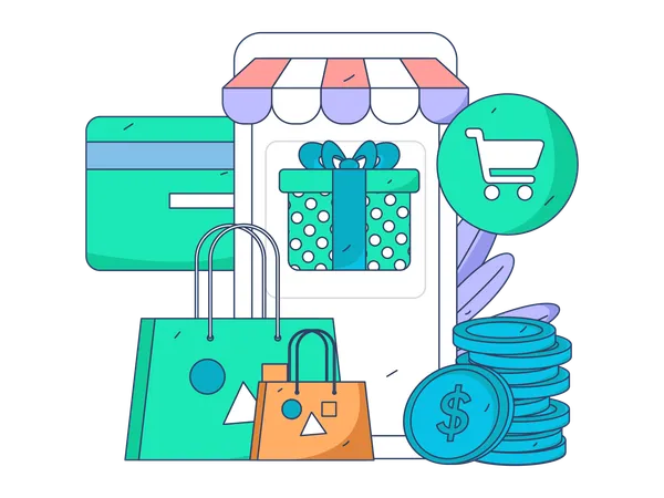 Online shopping app  Illustration