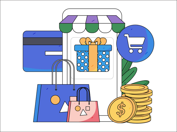 Online shopping app  Illustration