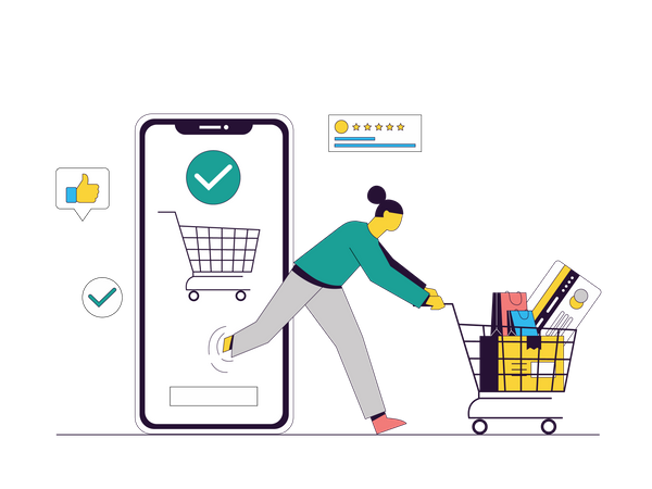 Online Shopping App  Illustration