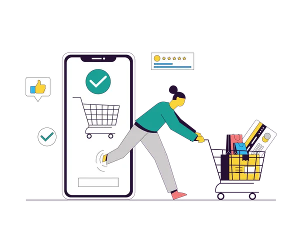 Online Shopping App  Illustration