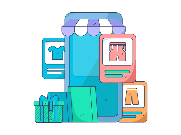 Online shopping app  Illustration