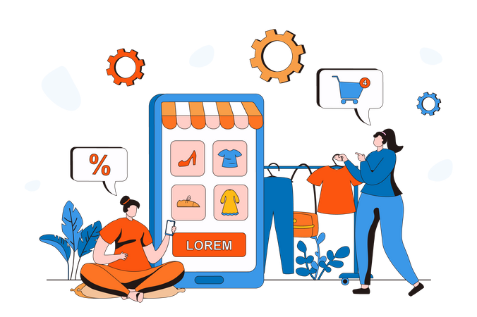 Online Shopping app  Illustration