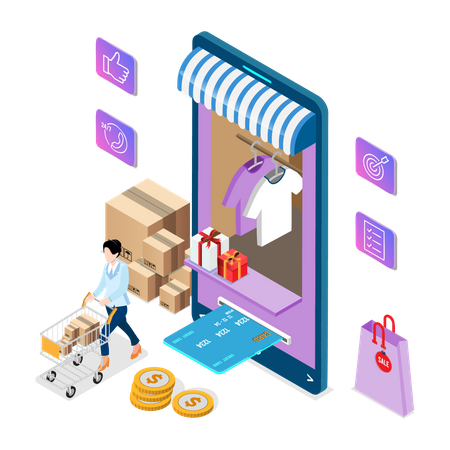 Online shopping app  Illustration