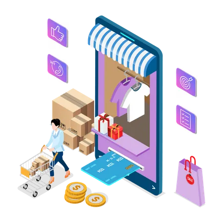 Online shopping app  Illustration