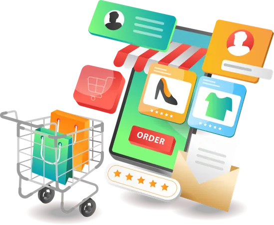 Online shopping app  Illustration