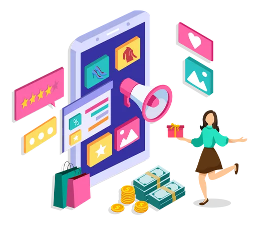 Online Shopping App  Illustration