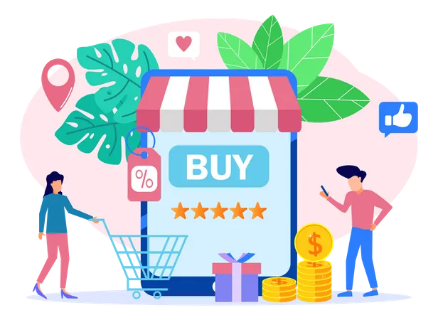 Online Shopping App  Illustration