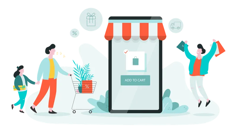 Online shopping App  Illustration