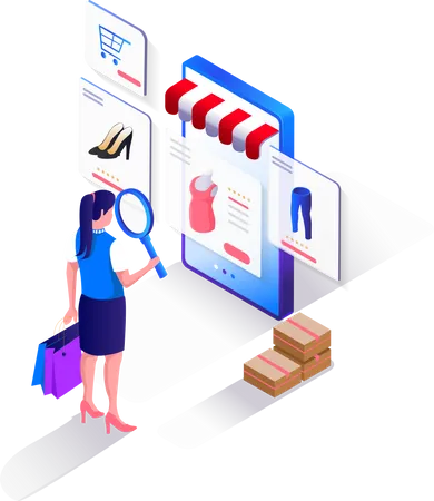 Online Shopping App  Illustration