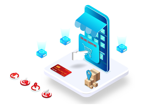 Online shopping app  Illustration