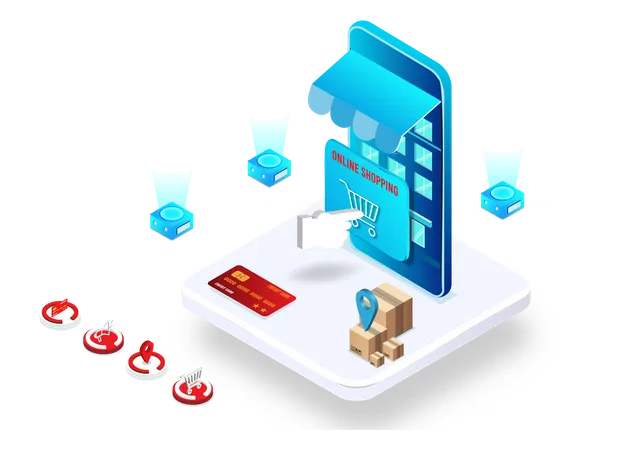 Online shopping app  Illustration