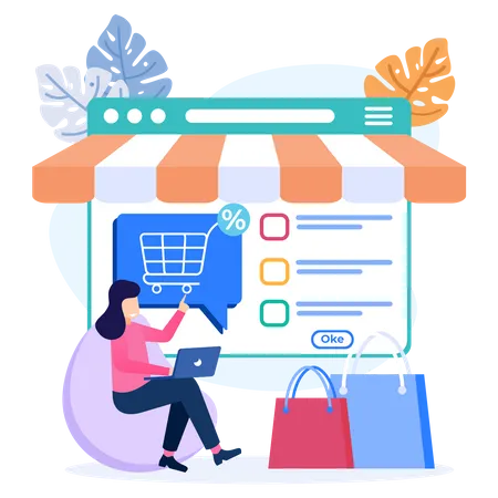 Online Shopping App  Illustration