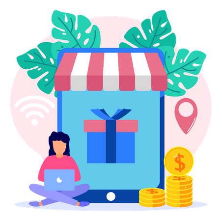 Online Shopping App  Illustration