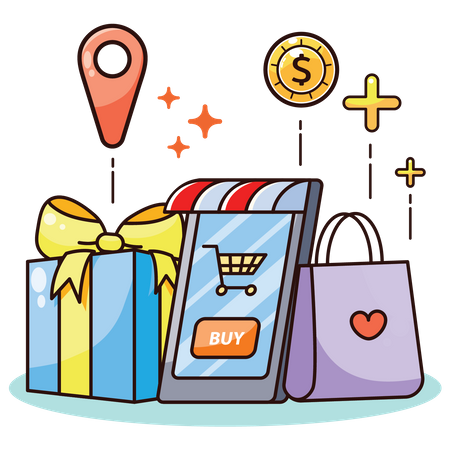 Online Shopping App  Illustration