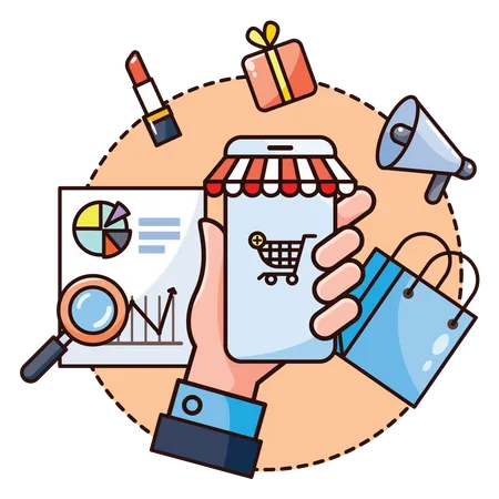 Online Shopping App  Illustration