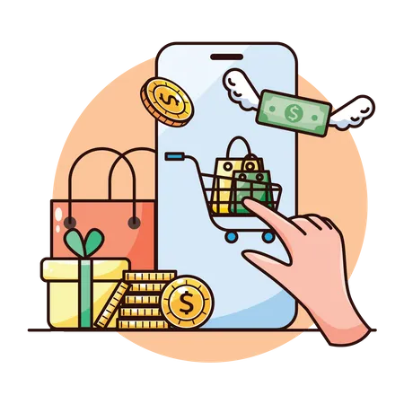 Online Shopping App  Illustration