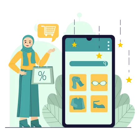 Online Shopping App  Illustration