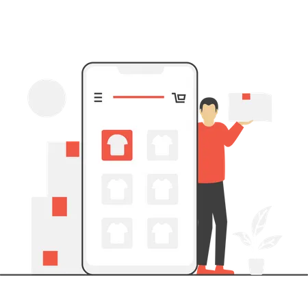 Online shopping app  Illustration