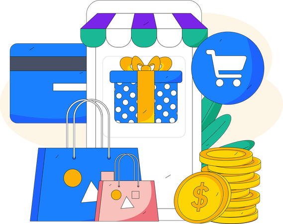 Online shopping app  Illustration