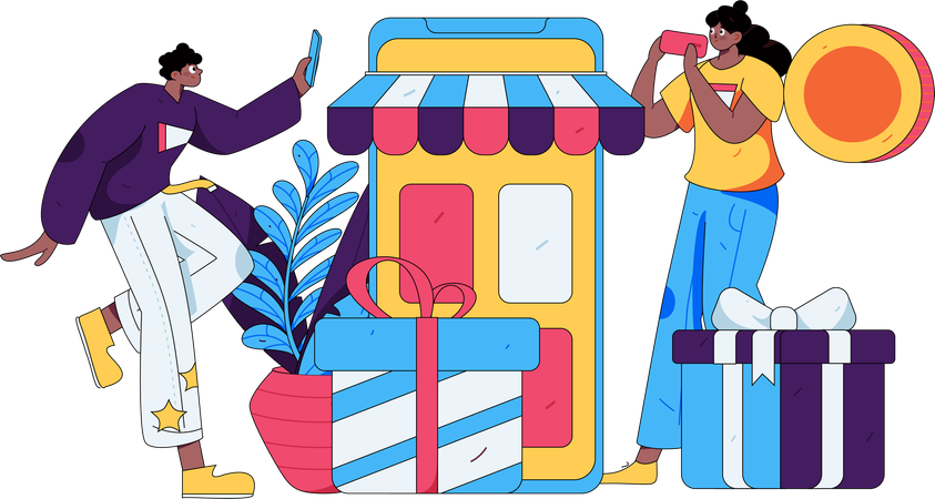 Online shopping app  Illustration