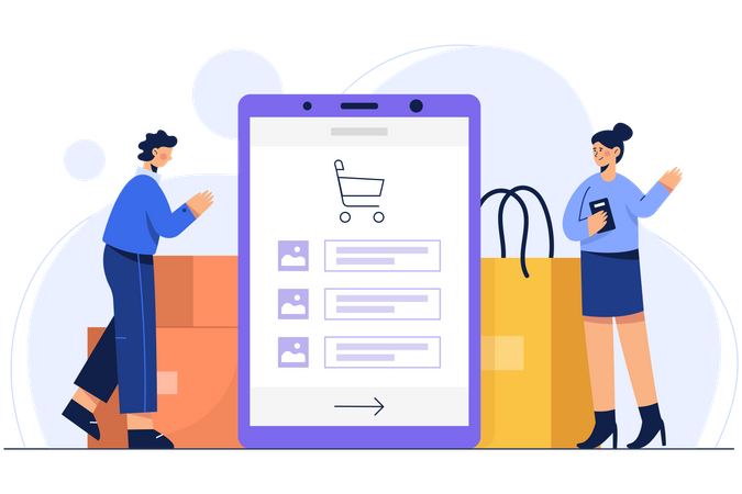 Online shopping app  Illustration