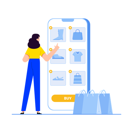 Online Shopping App Interface  Illustration