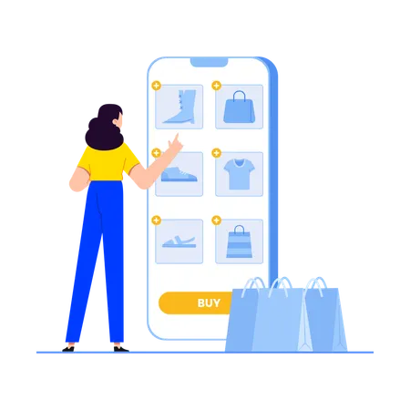 Online Shopping App Interface  Illustration