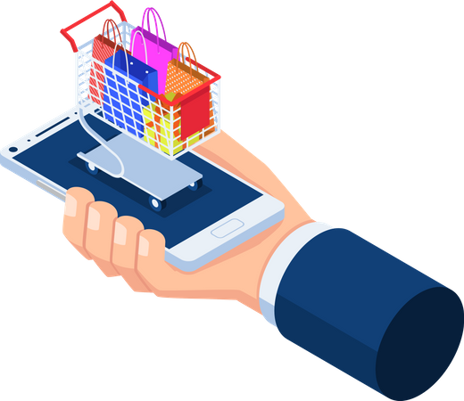 Online shopping app service  Illustration