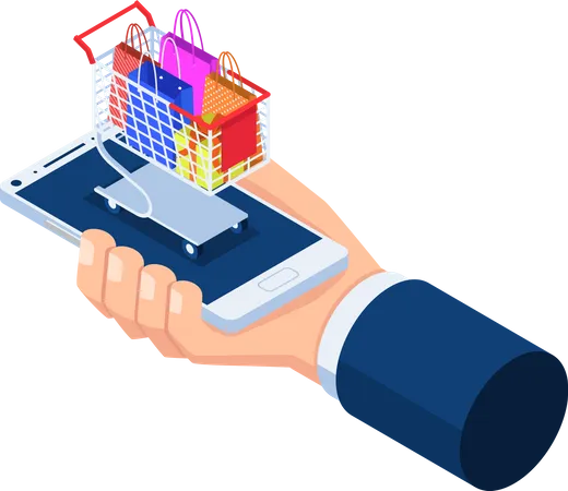 Online shopping app service  Illustration