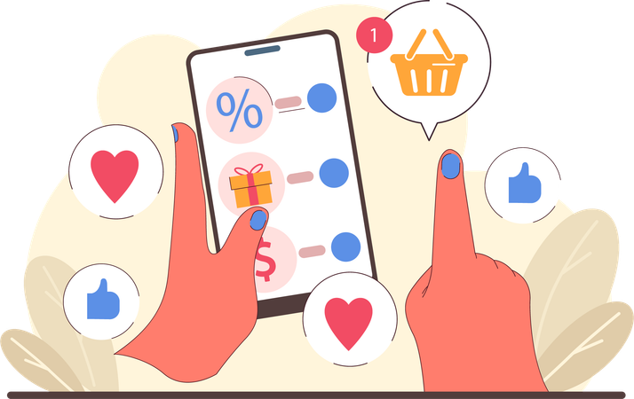 Online shopping application  Illustration