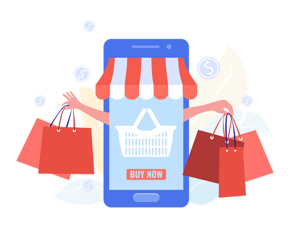 Online shopping application Illustration