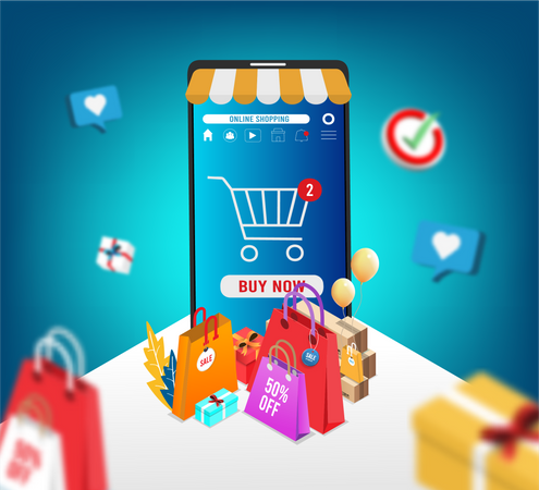 Online shopping application  イラスト