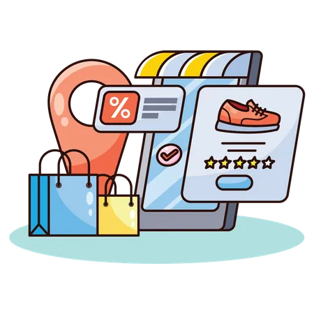 Online Shopping Application  Illustration