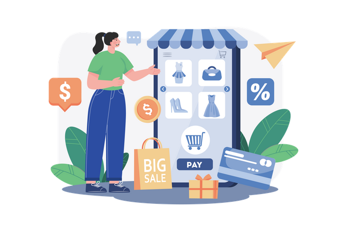 Online shopping application  イラスト